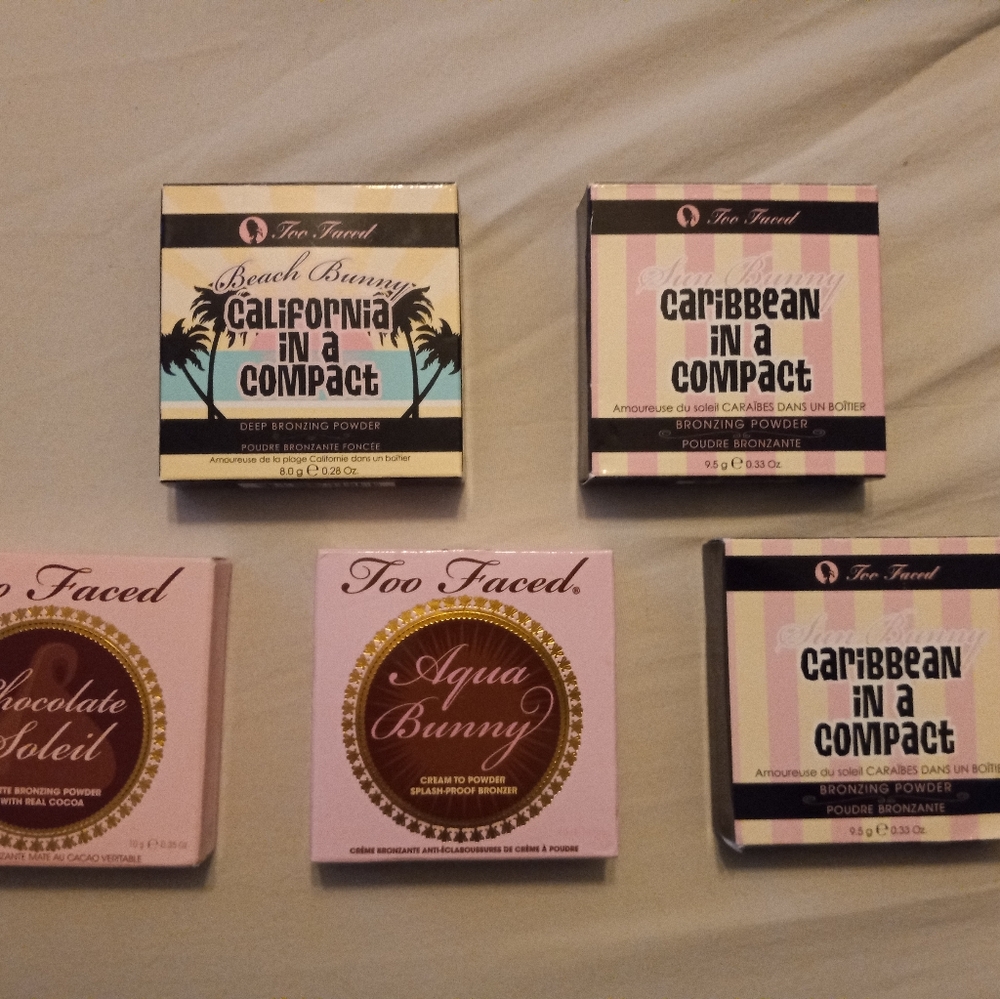 5 PC Too Faced Bronzer Lot Bundle